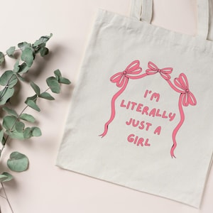 Ich bin buchstäblich nur ein Mädchen Einkaufstasche, ich bin buchstäblich nur ein Mädchen, nur ein Mädchen Einkaufstasche, Girly lustige Einkaufstasche, nur ein Mädchen Y2K Viral TikTok Tasche