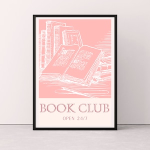 Book Club Print, Book Club Wall Art, Bookclub Print, Bookish Prints, Bookish Wall Art, Book Poster, Book Club Poster, Bookish Home Decor
