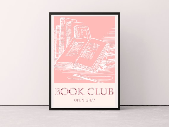 Book Club Print, Book Club Wall Art, Bookclub Print, Bookish Prints, Bookish Wall Art, Book Poster, Book Club Poster, Bookish Home Decor