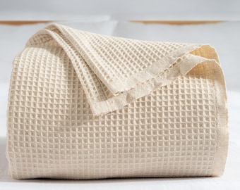 Turkish Cotton Waffle Blanket: Lightweight All-Season Throw