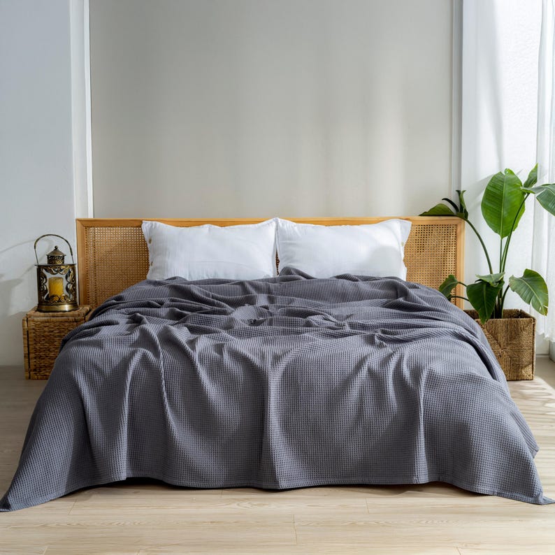 Turkish Cotton Waffle Blanket - Thumbnail 5
