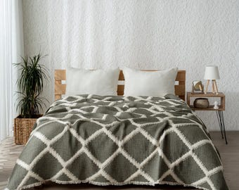 Thick Muslin Quilt: Green Turkish Cotton Comforter - OEKO-TEX Certified