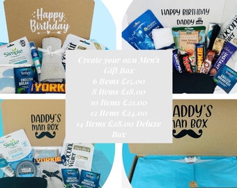 Create Your Own Men’s Gift Box  - Personalised Gift For Him  - Pamper Box Gift - Birthday Present - Father’s Day Present - Man Hamper