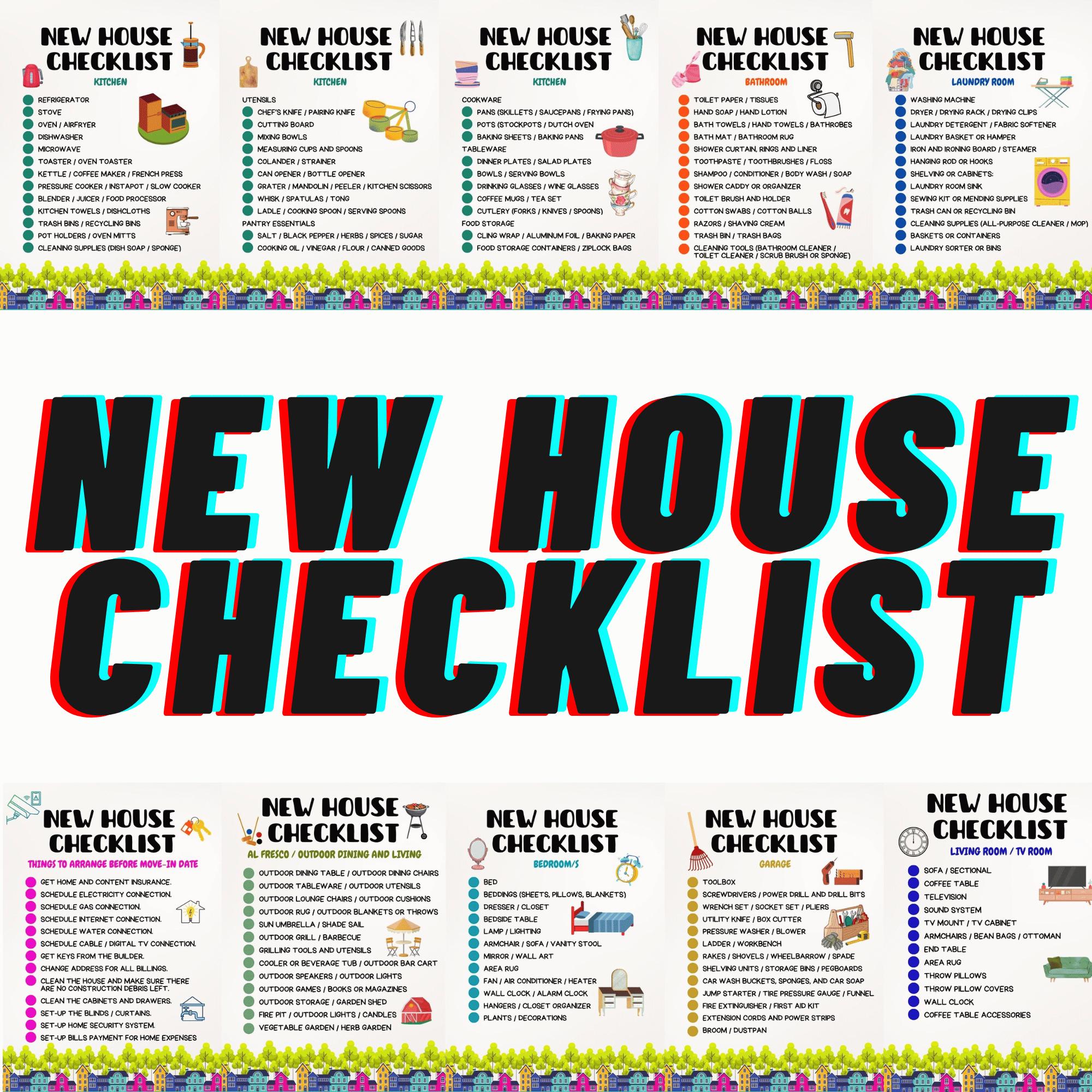 New House Checklist Digital Download Printable Checklist for Moving to ...
