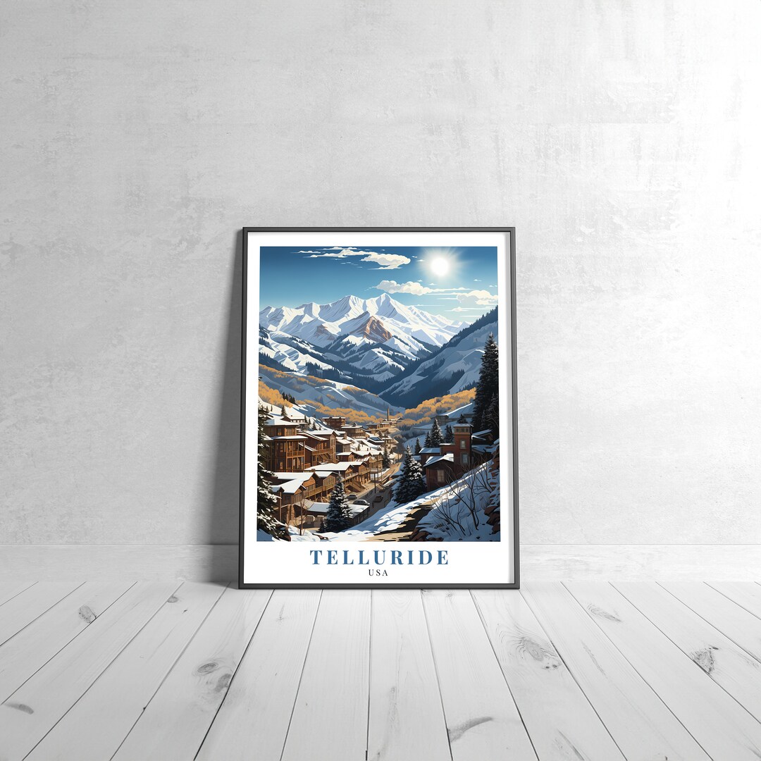 Telluride Vintage Travel Poster Retro USA Art Print Colorful Home Decor ...