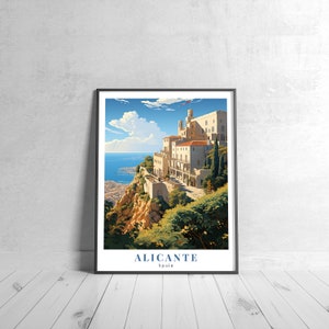 Alicante Vintage Travel Poster Retro Spain Art Print Colorful Home Decor Travel Wall Art Unique Travel Gift