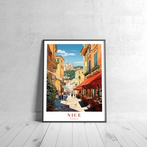 Bonito cartel de viaje vintage retro Francia arte impresión colorida decoración del hogar viaje pared arte regalo de viaje único