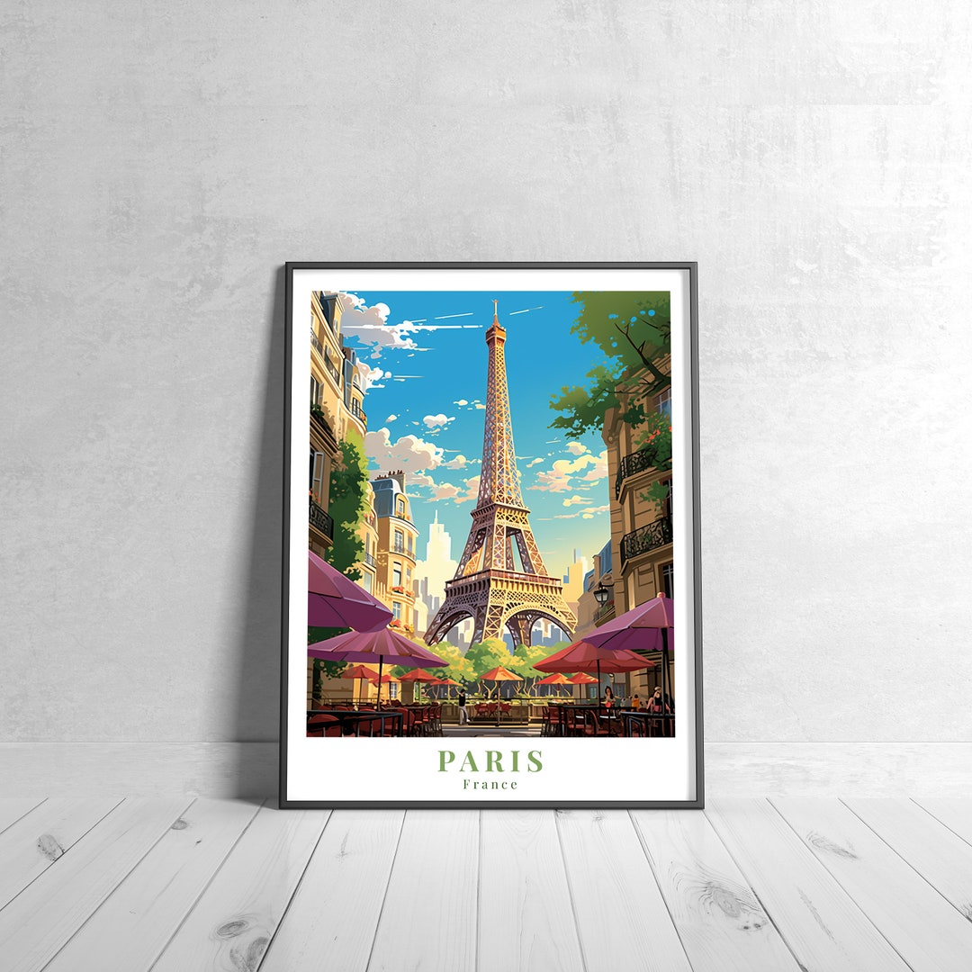 Affiche Décorative Vintage Paris Sur Toile - 40 X 50 Cm - Décoration Murale Pour Salon, Chambre, Bureau