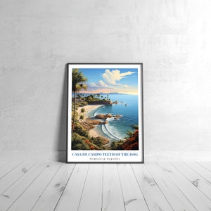 Casa de campo dentes do cachorro poster de viagem vintage república dominicana impressão artística colorida decoração de casa viagem arte de parede presente de viagem