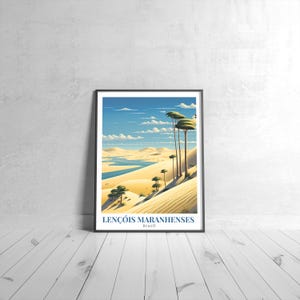 Lençóis Maranhenses  Vintage Travel Poster Retro Brazil Art Print Colorful Home Decor Travel Wall Art Unique Travel Gift