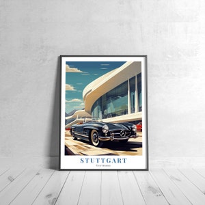 Stuttgart Vintage Travel Poster Retro Germany Art Print Colorful Home Decor Travel Wall Art Unique Travel Gift