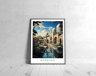 Babylon Vintage Travel Poster Retro Iraq Art Print Colorful Home Decor Travel Wall Art Unique Travel Gift