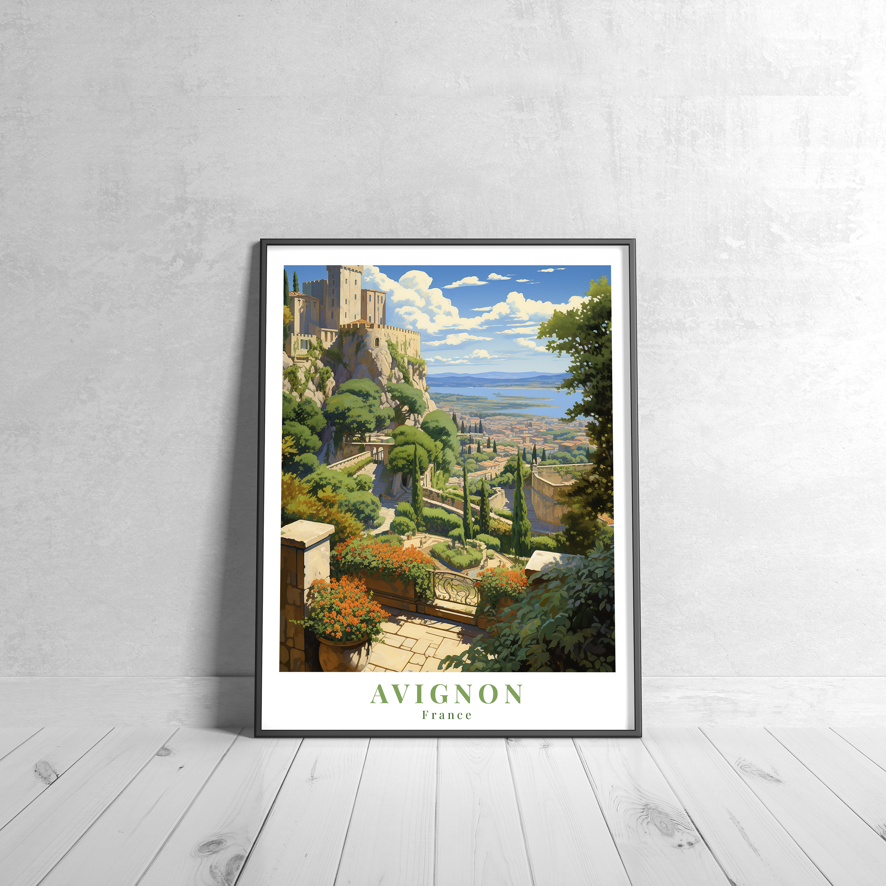 Avignon Vintage Travel Poster Retro France Art Print Colorful Home Decor Travel Wall Art Unique Travel Gift