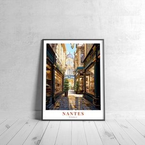 Nantes Vintage Travel Poster Retro France Art Print Colorful Home Decor Travel Wall Art Unique Travel Gift