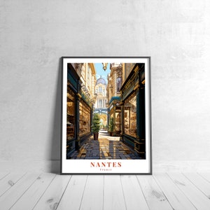 Nantes Vintage Travel Poster Retro France Art Print Colorful Home Decor Inspirational Wall Art Unique Travel Gift