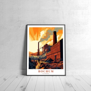 Bochum Vintage Travel Poster Retro Germany Art Print Colorful Home Decor Travel Wall Art Unique Travel Gift