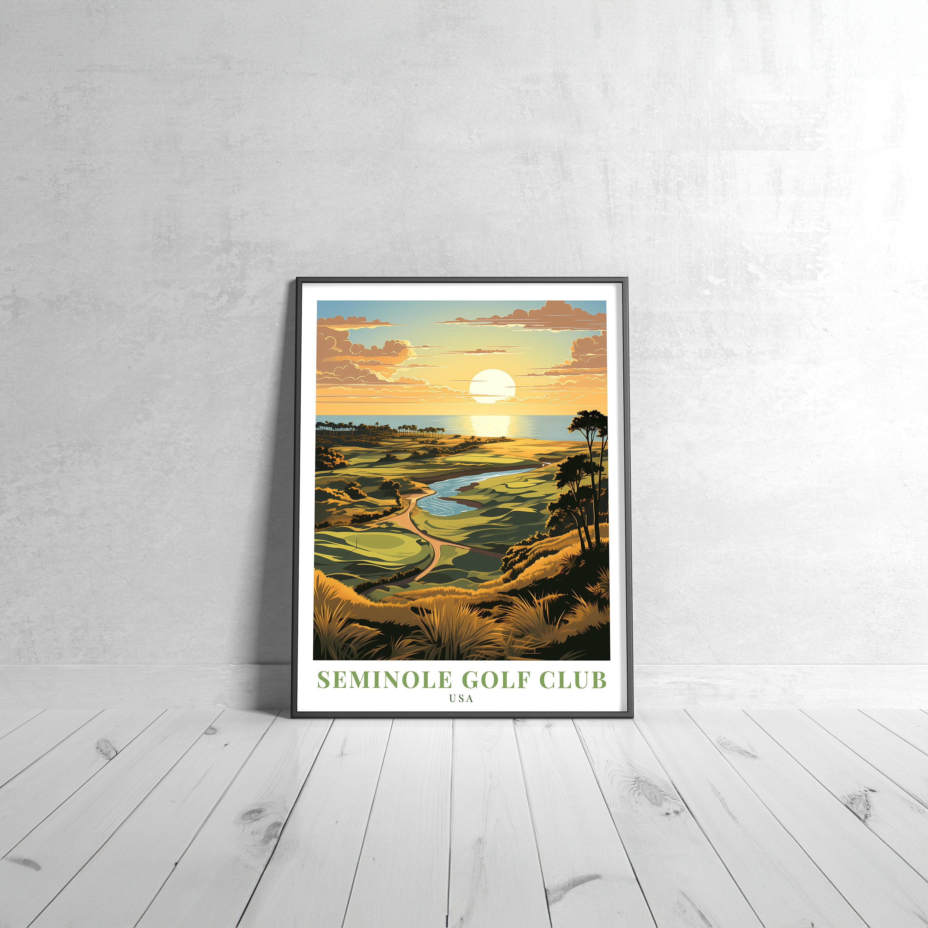 Seminole Golf Club Vintage Travel Poster Retro USA Art Print Colorful ...