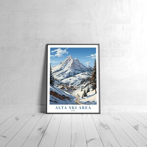 Alta Ski Area Vintage Travel Poster Retro USA Art Print Colorful Home Decor Travel Wall Art Unique Travel Gift