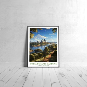 Royal Botanic Gardens  Vintage Travel Poster Retro Sydney, Australia Art Print Colorful Home Decor Travel Wall Art Unique Travel Gift