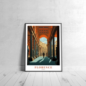 Florence Vintage Travel Poster Retro Italy Art Print Colorful Home Decor Travel Wall Art Unique Travel Gift