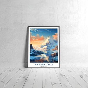 Antártida Vintage Travel Poster Retro Antártida Arte Impresión Colorida Decoración del Hogar Viaje Pared Arte Regalo de Viaje Único