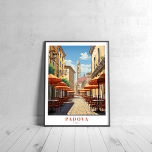 Padova Vintage Travel Poster Retro Italy Art Print Colorful Home Decor Travel Wall Art Unique Travel Gift