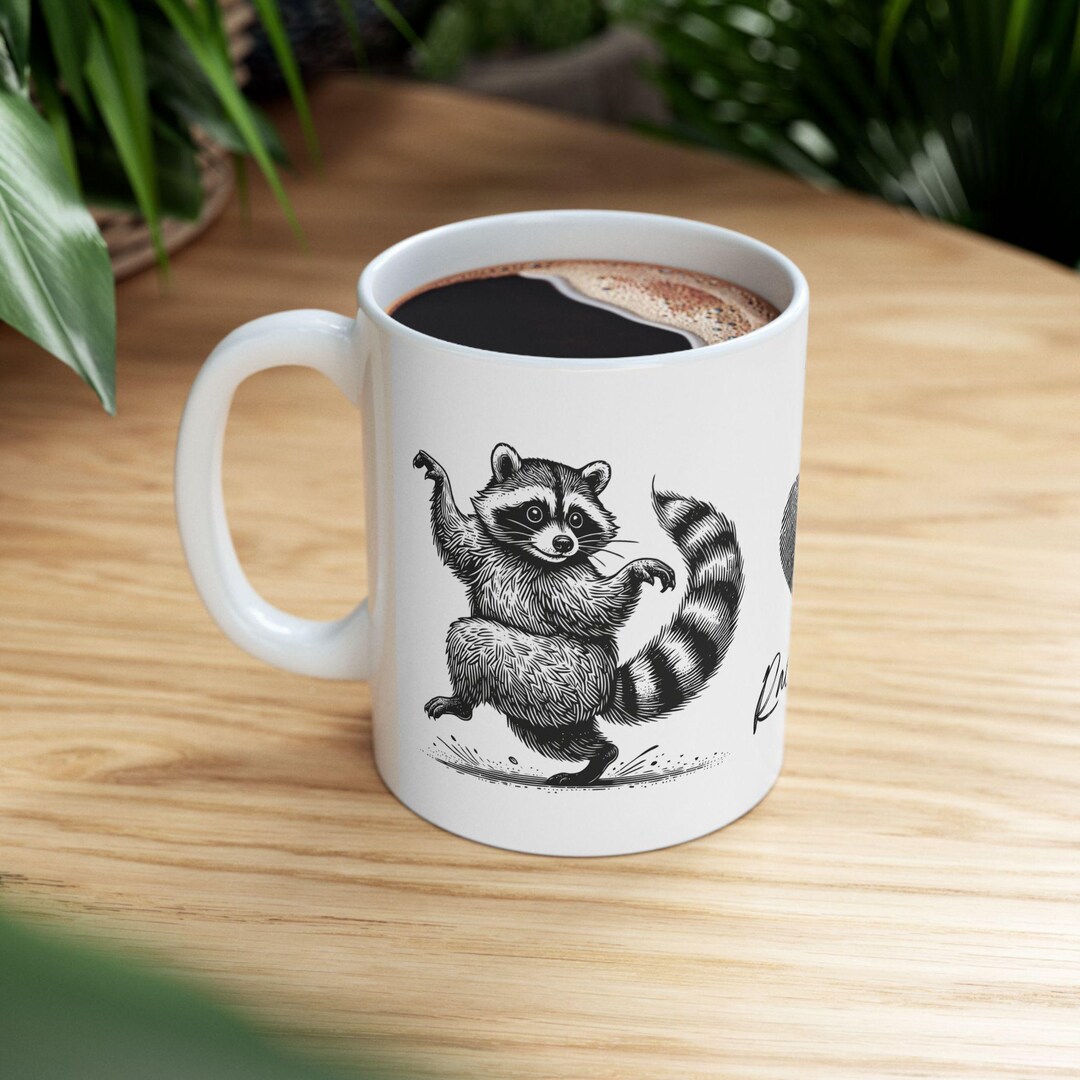 I Love Raccoons Ceramic Mug - Cute Raccoon Lover Gift, Animal ...