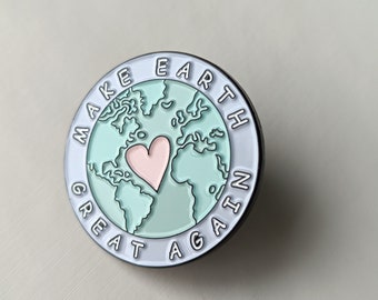 Erde Pin make earth great again Umwelt Planet Brosche Anstecknadel Geschenk Weihnachten Geburtstag