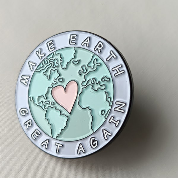 Erde Pin make earth great again Umwelt Planet Brosche Anstecknadel Geschenk Weihnachten Geburtstag