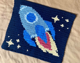 Rocket Ship Crochet Tapestry Pattern