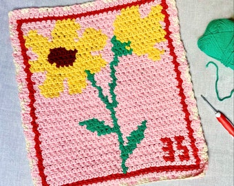 Flower Stamp Tapestry Crochet Pattern