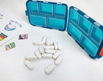 Portapillole in plastica con scomparti separati, Portapillole da viaggio per medicinali, Portapillole con scomparti, Portapillole per medicinali in custodia singola