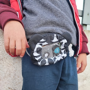 Insulin pump waist band, Insulin pump case with cute panda, Insulin pump belt with window for tandem mobi