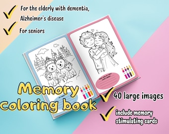 MEMORY COLORING BOOK, Coloring Pages For Adults, For Seniors With Dementia, Beginners, Alzheimer Coloring Book, Best Mother's Day gift