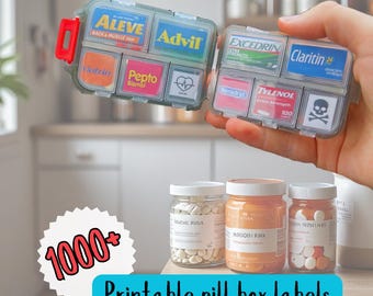 Printable Pill Box Labels – Pill Container Labels, Medicine Stickers, Pocket Pharmacy Labels, Editable Pill Template, Instant Download