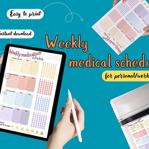 Editable Weekly Medication Log for Nursing Student or Caregiver / Medicine tracker / Printable Easy Medicine Chart / Medication list of Pill