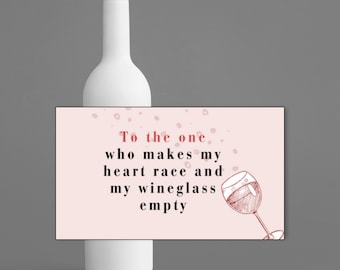 Etichetta di vino di San Valentino personalizzata, etichetta di bottiglia di vino personalizzata STAMPABILE per fidanzamento, regalo di San Valentino per lei, etichetta di champagne