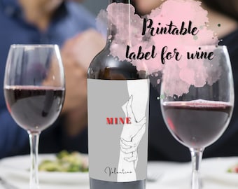 Etichetta di vino di San Valentino personalizzata, etichetta di bottiglia di vino personalizzata STAMPABILE per fidanzamento, regalo di San Valentino per lei, etichetta di champagne