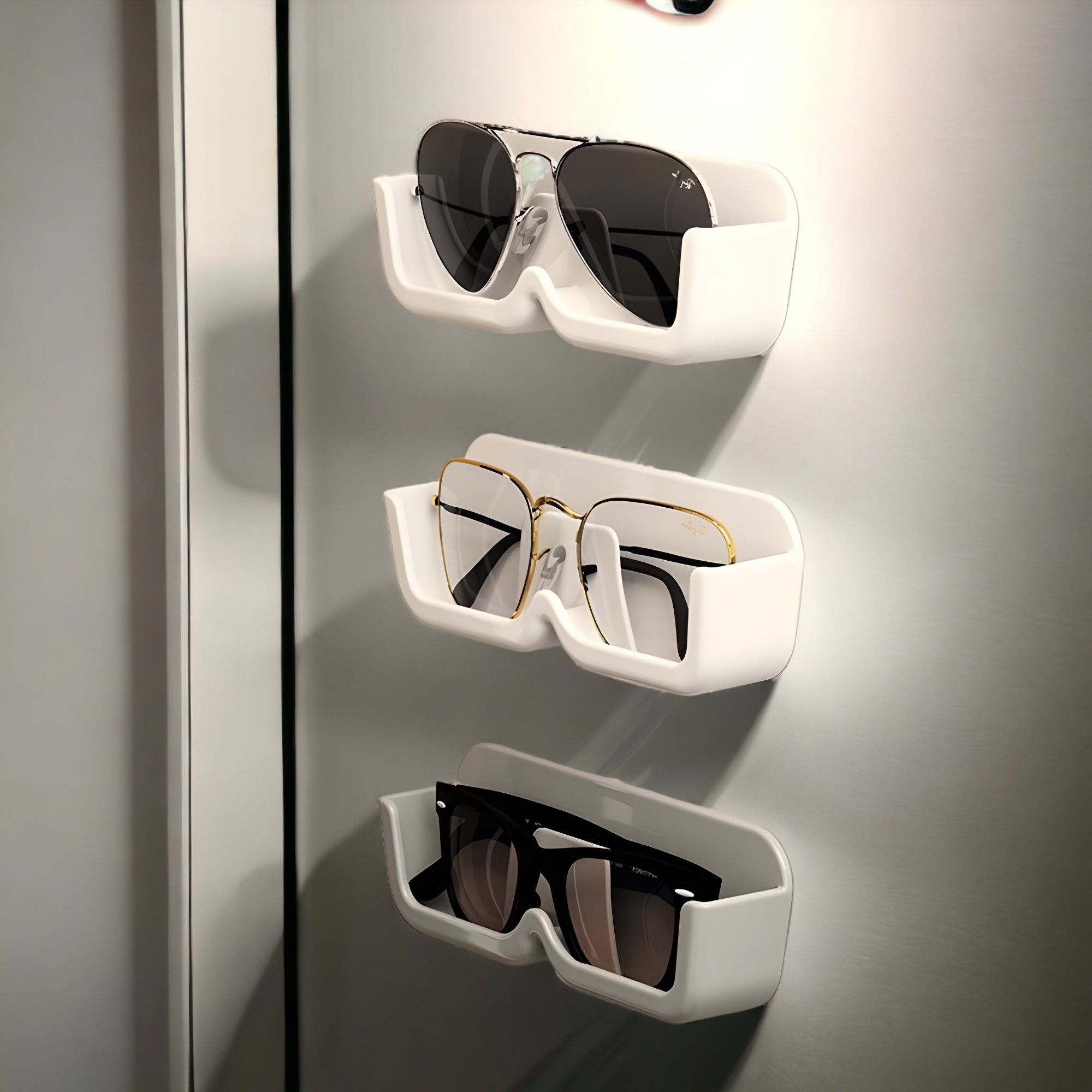 Porta Gafas De Sol Para Coche, Clip De Visera Magnético De Cuero, Percha Para  Gafas, Accesorios De Sombrilla Para La Ventana Del Coche, Moda de Mujer