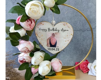 Custom Photo Hoop with Stand | Personalized Double-Sided Love Frame
