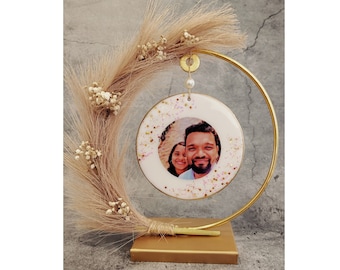Custom Photo Hoop: Double-Sided Love Frame, Anniversary Gift