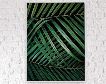 Palm Leaf Acrylic Painting: Customizable Nature Art on Canvas