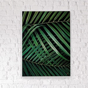 Palm Leaf Painting/ Customizable Sizes/ Nature Art/ Greenery on Canvas/ Acrylic Painting on Canvas/ Nature Painting