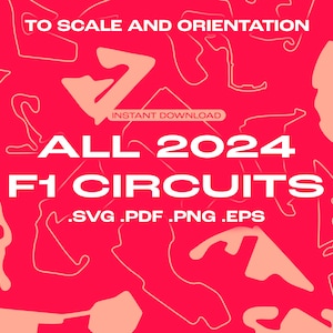 Formule 1 2024 circuits SVG, PNG, Adobe Illustrator vectorbestanden Volledige kalender afbeelding 1