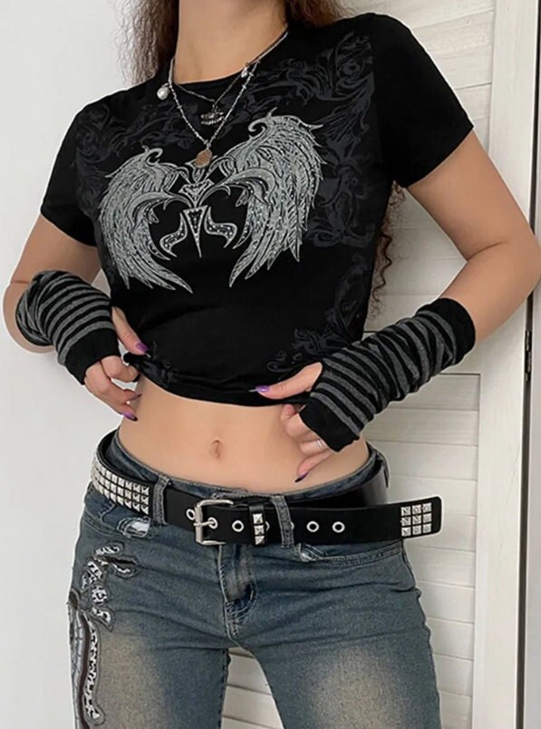 Blusa feminina com capuz Y2K anime Harajuku japonês Kawaii Emo