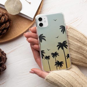 Palm Tree Phone Case Beach Sunset TOUGH Cover fit for iPhone 16 Pro Max, 15 Plus, 14, 13, 12, 11, XS & Samsung S25, S24, A55, Pixel 9, 8A, 7