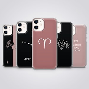 Aries Phone Case Custom Zodiac Sign Cover fit for iPhone 17 Pro Max, 16e, 15 Plus, 14, 13, XS & Samsung S25, S24, A56, Pixel 10, 9, 8A