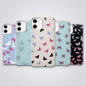 Butterfly Phone Case Cute Girly Kawaii Cover fit for iPhone 17 Pro Max, 16e, 15 Plus, 14, 13, XS & Samsung S25, S24, A56, Pixel 10, 9, 8A