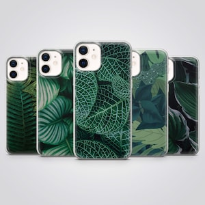 Tropical Leaves Phone Case Botanical Cover fit for iPhone 16 Pro Max, 15 Plus, 14, 13, 12, 11, XS & Samsung S25, S24, A56, Pixel 9, 8A, 7, 6