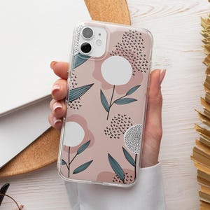 Custodia per telefono con motivo floreale astratto, resistente e adatta per iPhone 16 Pro Max, 15 Plus, 14, 13, 12, 11, XS e Samsung S25, S24, A55, Pixel 9, 8A, 7